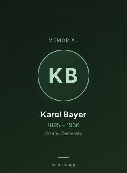 Memorial portrait of Karel Bayer
