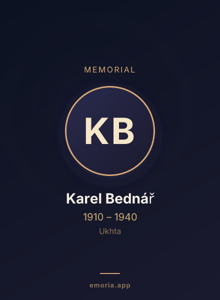 Memorial portrait of Karel Bednář