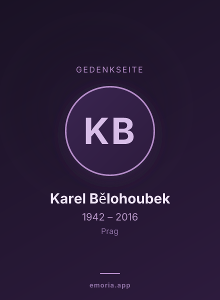 Gedenkportrait von Karel Bělohoubek