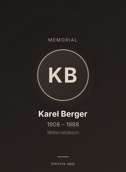 Memorial portrait of Karel Berger