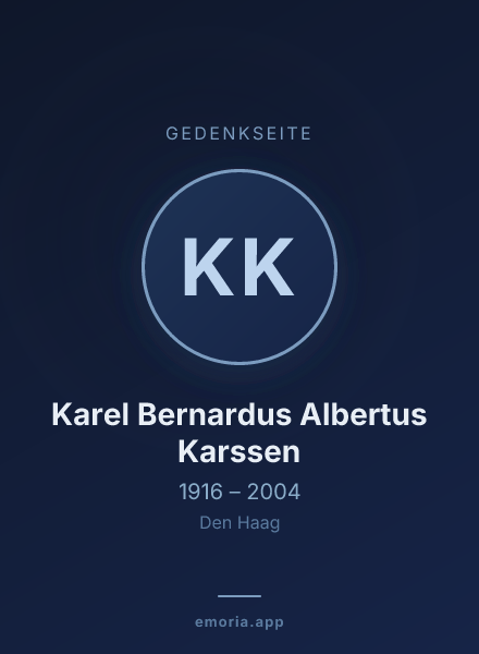 Gedenkportrait von Karel Bernardus Albertus Karssen