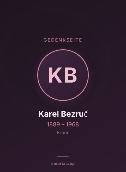 Gedenkportrait von Karel Bezruč