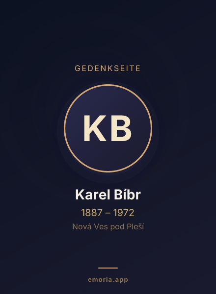 Gedenkportrait von Karel Bíbr