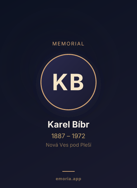 Memorial portrait of Karel Bíbr