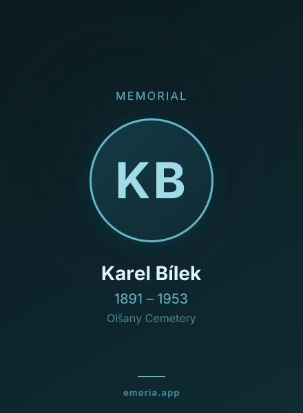 Memorial portrait of Karel Bílek