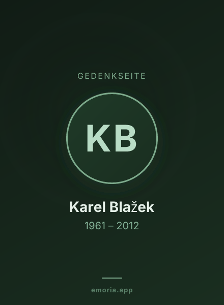 Gedenkportrait von Karel Blažek