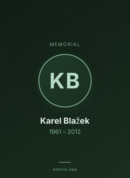 Memorial portrait of Karel Blažek