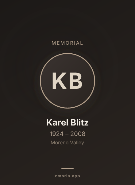 Memorial portrait of Karel Blitz