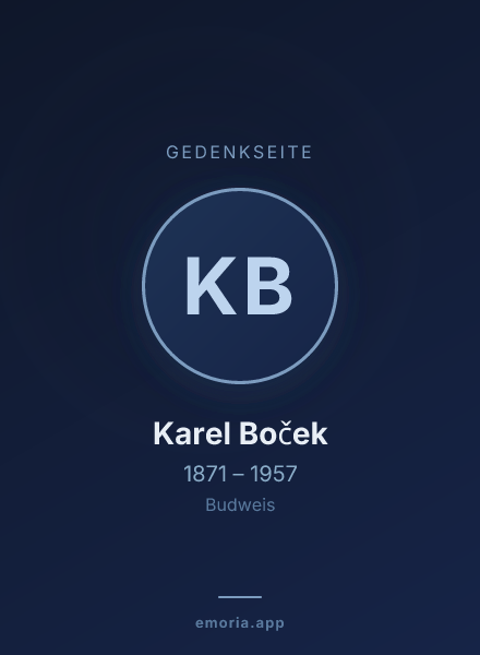 Gedenkportrait von Karel Boček