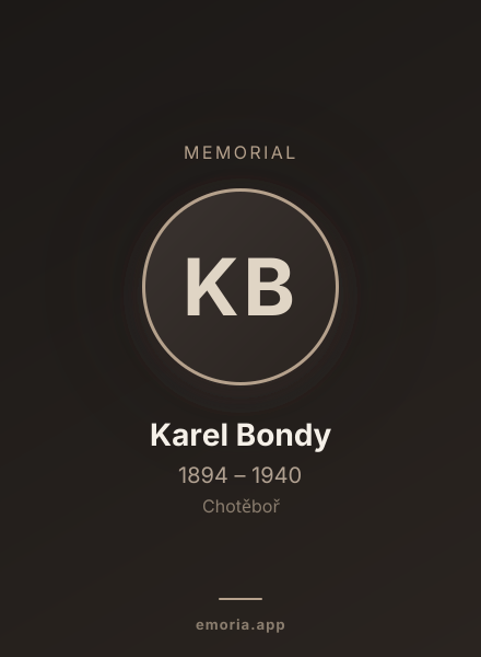 Memorial portrait of Karel Bondy