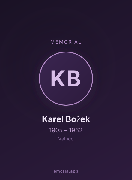 Memorial portrait of Karel Božek