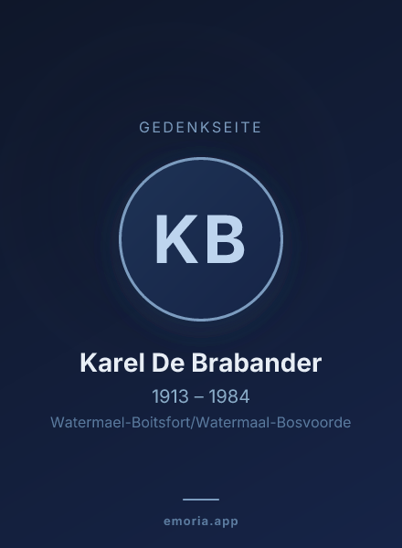 Gedenkportrait von Karel De Brabander