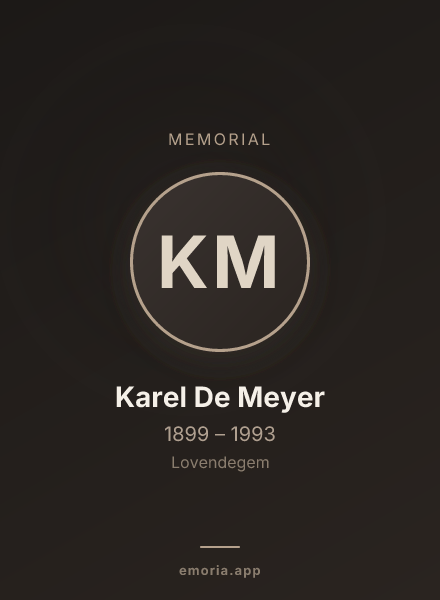 Memorial portrait of Karel De Meyer