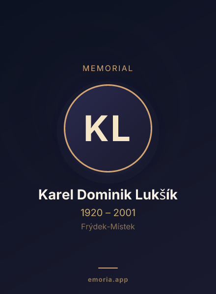 Memorial portrait of Karel Dominik Lukšík