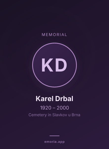 Memorial portrait of Karel Drbal