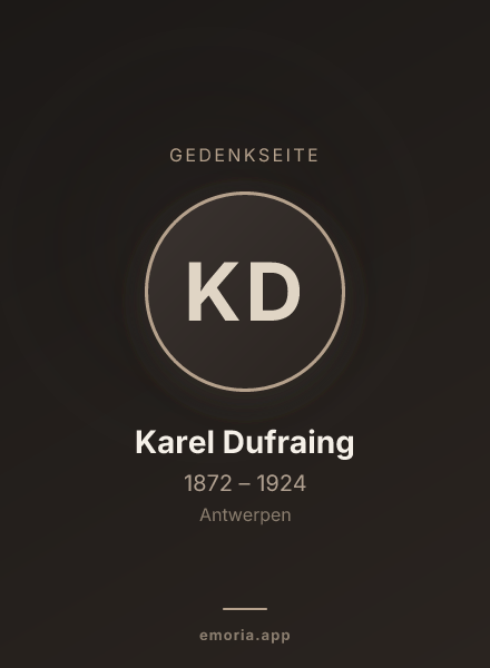 Gedenkportrait von Karel Dufraing