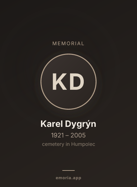 Memorial portrait of Karel Dygrýn