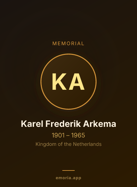 Memorial portrait of Karel Frederik Arkema