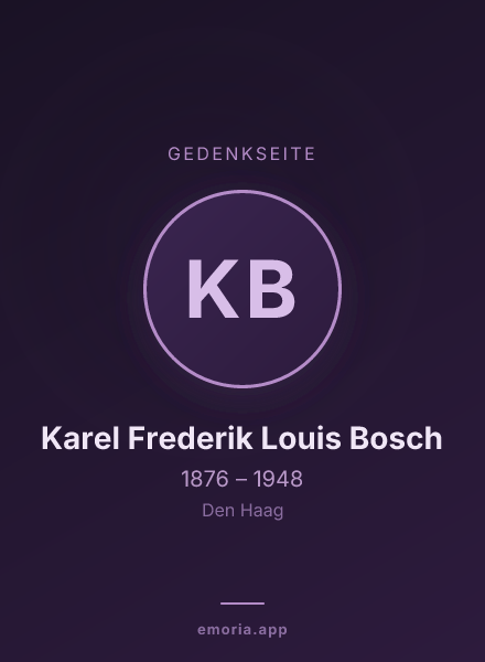 Gedenkportrait von Karel Frederik Louis Bosch