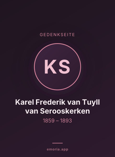 Gedenkportrait von Karel Frederik van Tuyll van Serooskerken