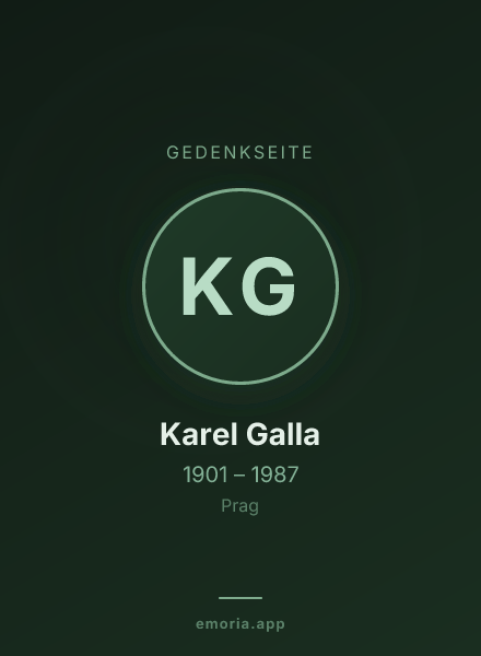 Gedenkportrait von Karel Galla