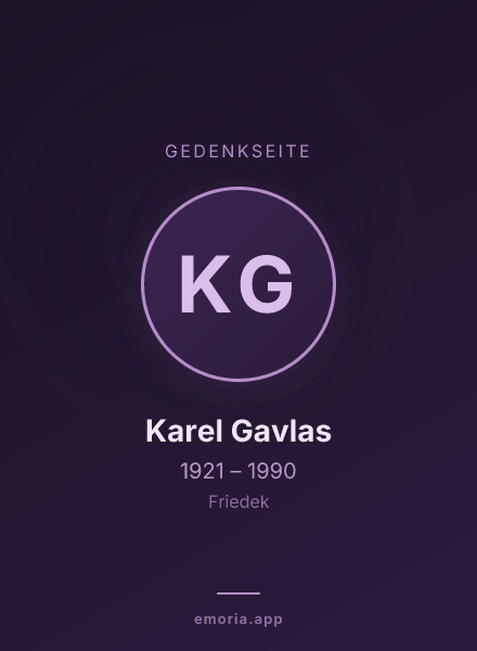 Gedenkportrait von Karel Gavlas