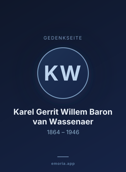 Gedenkportrait von Karel Gerrit Willem Baron van Wassenaer