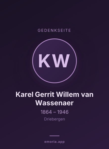 Gedenkportrait von Karel Gerrit Willem van Wassenaer