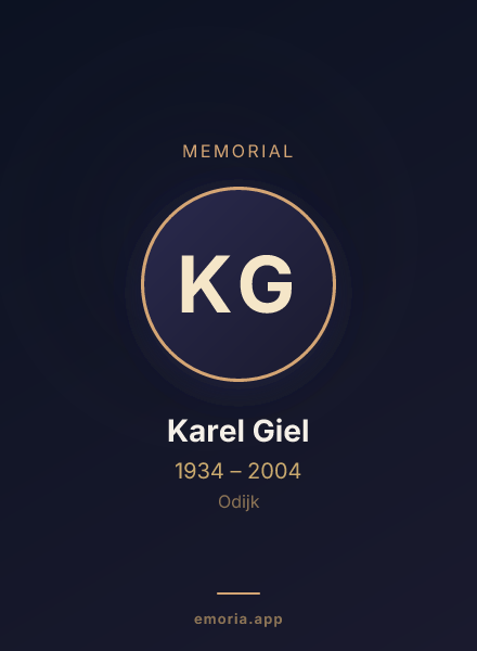 Memorial portrait of Karel Giel