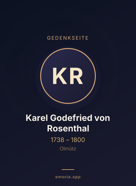 Gedenkportrait von Karel Godefried von Rosenthal