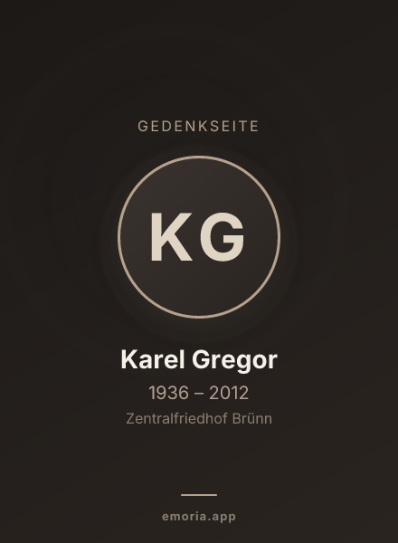 Gedenkportrait von Karel Gregor