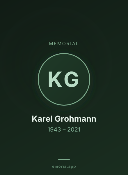 Memorial portrait of Karel Grohmann