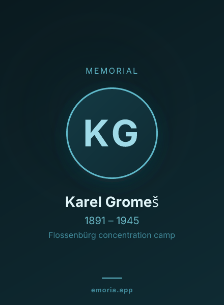 Memorial portrait of Karel Gromeš