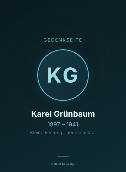 Gedenkportrait von Karel Grünbaum