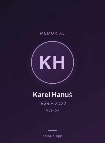 Memorial portrait of Karel Hanuš