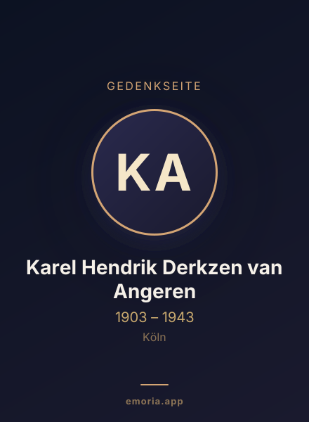 Gedenkportrait von Karel Hendrik Derkzen van Angeren