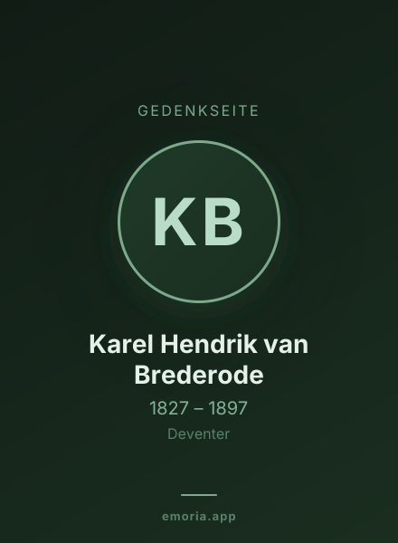Gedenkportrait von Karel Hendrik van Brederode