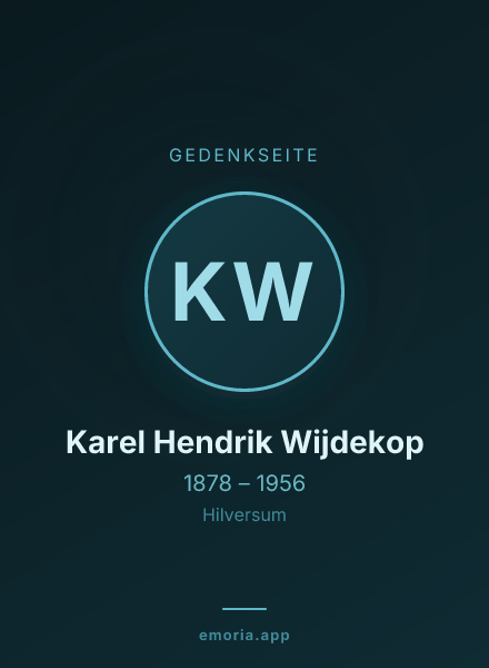 Gedenkportrait von Karel Hendrik Wijdekop