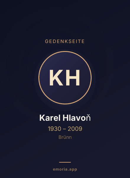 Gedenkportrait von Karel Hlavoň