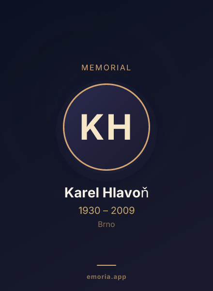 Memorial portrait of Karel Hlavoň