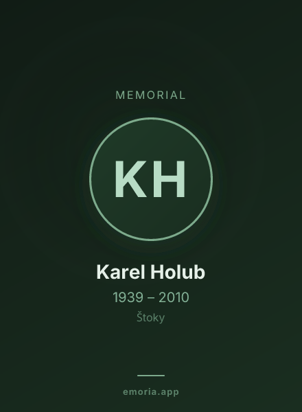 Memorial portrait of Karel Holub