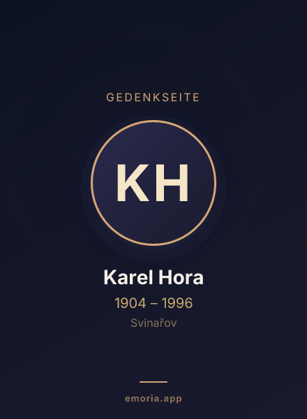 Gedenkportrait von Karel Hora