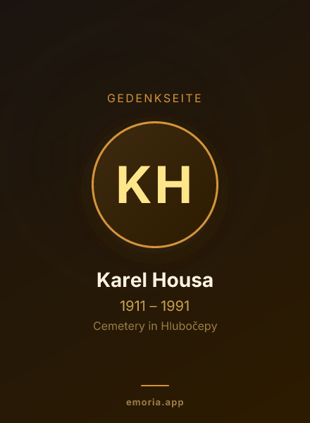 Gedenkportrait von Karel Housa
