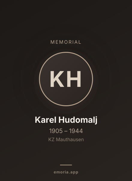 Memorial portrait of Karel Hudomalj