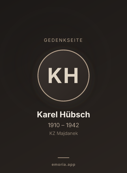 Gedenkportrait von Karel Hübsch