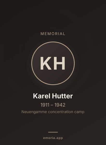 Memorial portrait of Karel Hutter