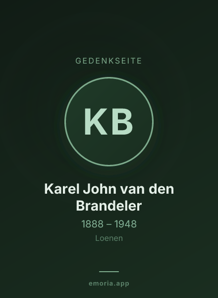 Gedenkportrait von Karel John van den Brandeler