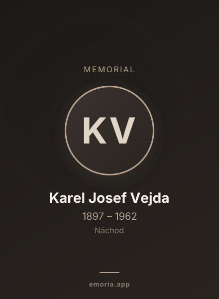 Memorial portrait of Karel Josef Vejda