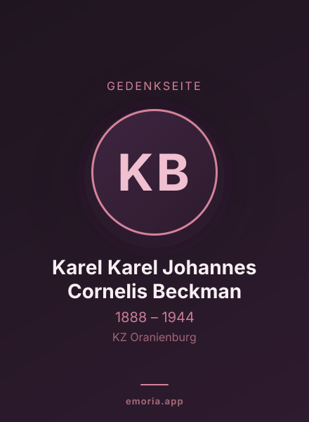 Gedenkportrait von Karel Karel Johannes Cornelis Beckman