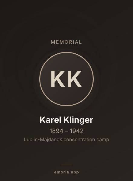 Memorial portrait of Karel Klinger